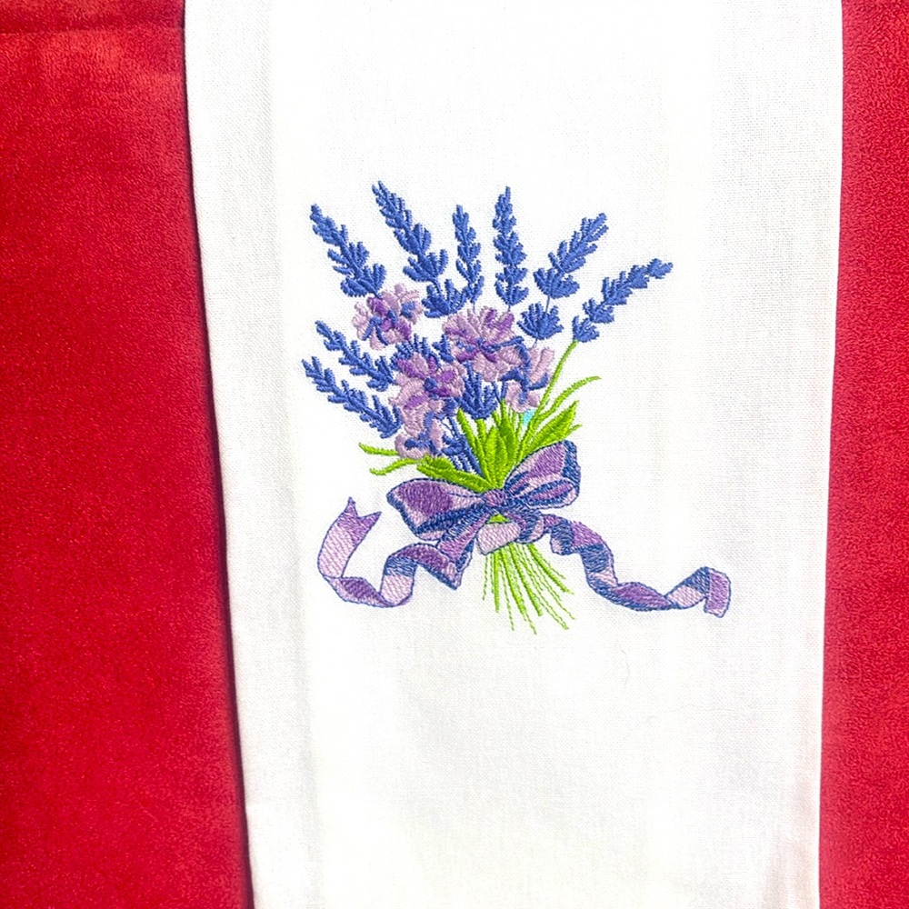 Lavender Bouquet Embroidered Hand Towel